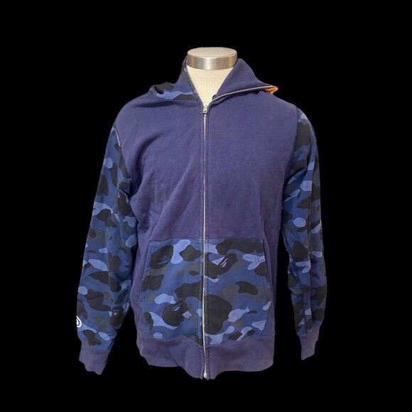 Bape Blue Bape Camo Tiger FUNTHERA MILITIA Sz L A Bathing Ape authentic Japan - Picture 4 of 8